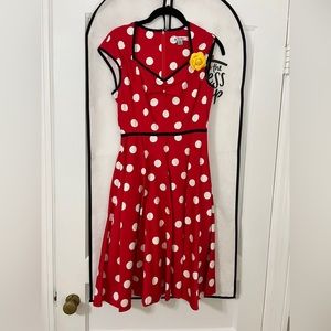 Minnie Mouse Disney Parks The Dress Shop Red and White Polka Dot Dress size XS